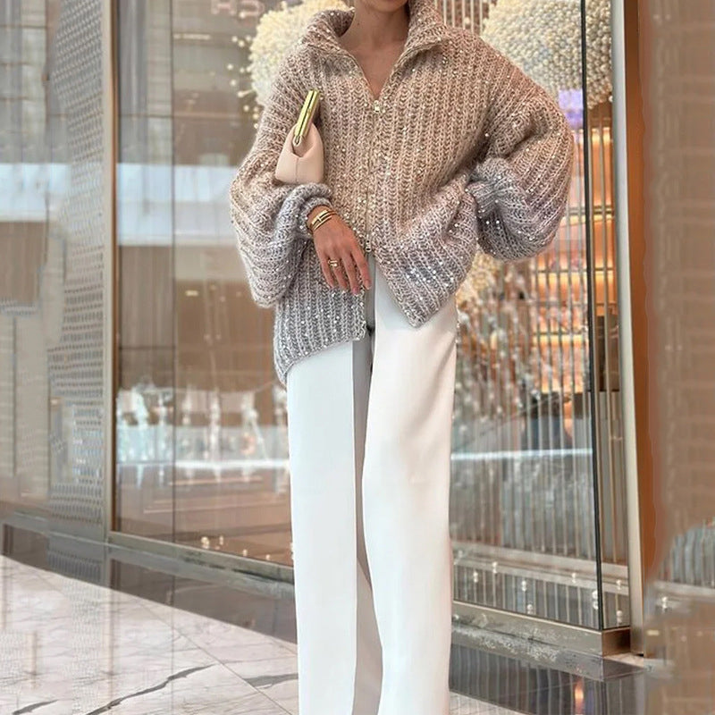 Maglione lavorato a maglia con paillettes uniche