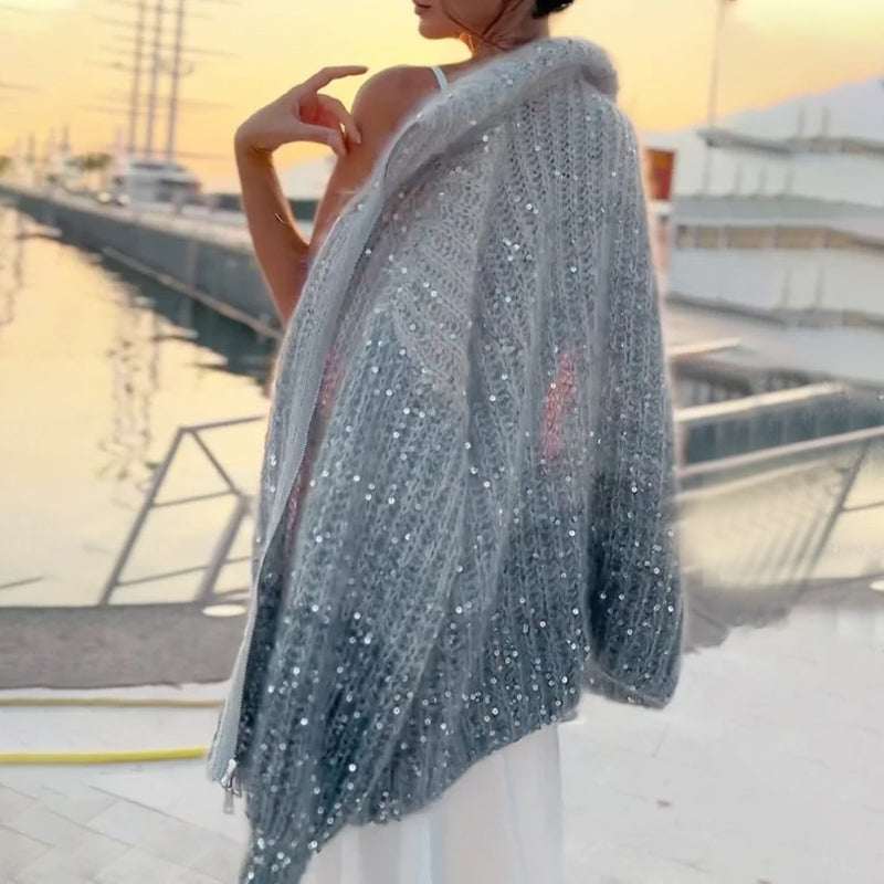 Maglione lavorato a maglia con paillettes uniche